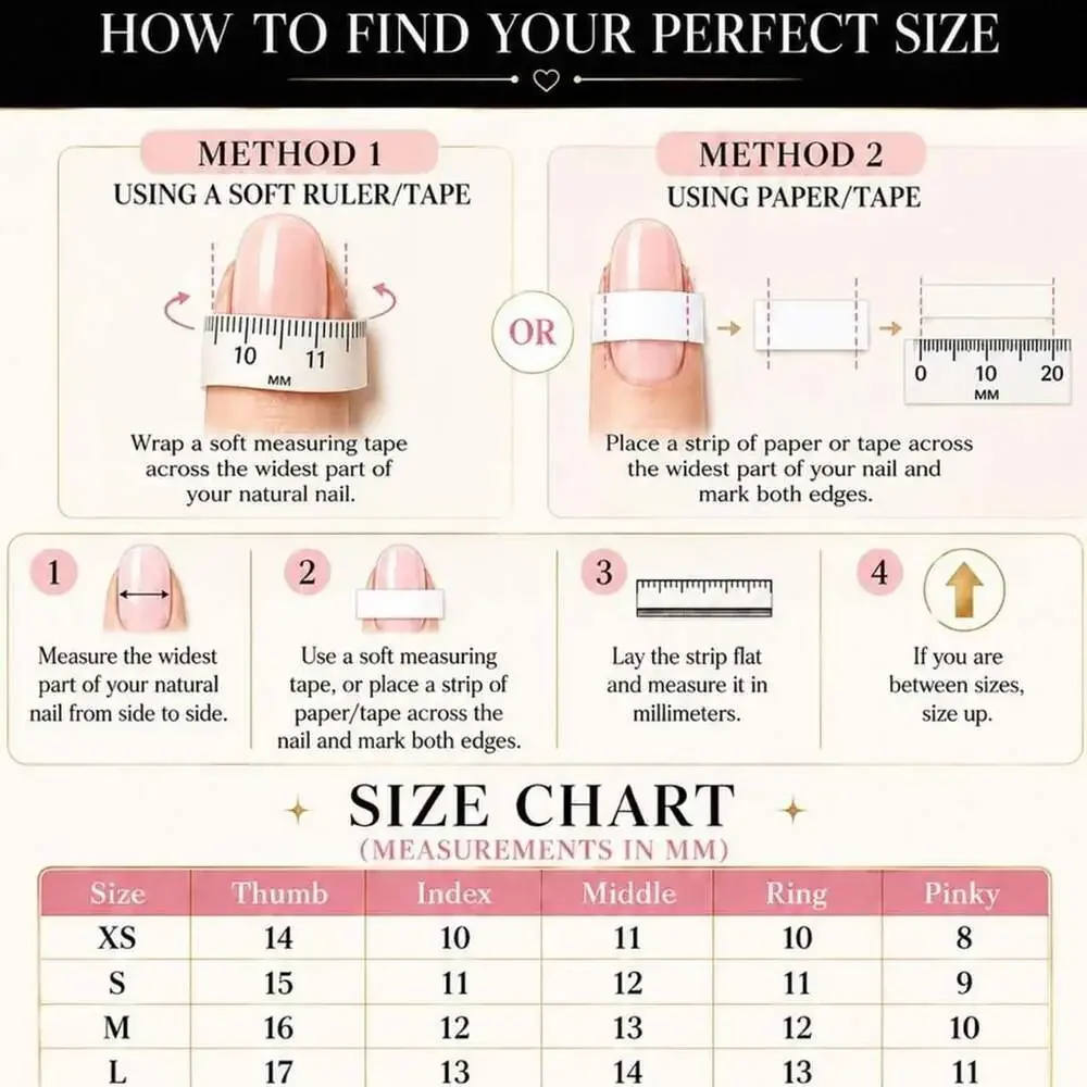 Press-On Nails Celestial Ombre Size Large Gold Rose Press-On Nails